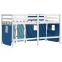 High bed for children with blue pine wood curtains 80x200 cm by , Beds and slatted bases - Ref: Foro24-3283812, Price: 174,53...