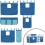 High bed for children with blue pine wood curtains 80x200 cm by , Beds and slatted bases - Ref: Foro24-3283812, Price: 174,53...