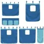 High bed for children with blue pine wood curtains 80x200 cm by , Beds and slatted bases - Ref: Foro24-3283812, Price: 174,53...