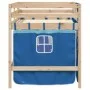 High bed for children with blue pine wood curtains 90x190 cm by , Beds and slatted bases - Ref: Foro24-3283827, Price: 167,29...