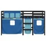 Cama alta para niños con cortinas madera pino azul 90x190 cm de , Camas y somieres - Ref: Foro24-3283833, Precio: 194,01 €, D...