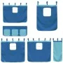 Cama alta para niños con cortinas madera pino azul 90x190 cm de , Camas y somieres - Ref: Foro24-3283833, Precio: 194,01 €, D...