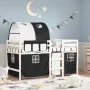 Cama alta niños con túnel madera pino blanco negro 80x200 cm de , Camas y somieres - Ref: Foro24-3283838, Precio: 190,79 €, D...