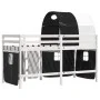 Cama alta niños con túnel madera pino blanco negro 80x200 cm de , Camas y somieres - Ref: Foro24-3283838, Precio: 190,79 €, D...