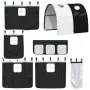 Cama alta niños con túnel madera pino blanco negro 80x200 cm de , Camas y somieres - Ref: Foro24-3283838, Precio: 190,79 €, D...
