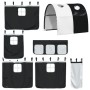 Cama alta niños con túnel madera pino blanco negro 80x200 cm de , Camas y somieres - Ref: Foro24-3283838, Precio: 195,92 €, D...