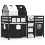 Cama alta niños con túnel madera pino blanco negro 90x190 cm de , Camas y somieres - Ref: Foro24-3283859, Precio: 216,87 €, D...