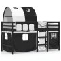 Cama alta niños con túnel madera pino blanco negro 90x190 cm de , Camas y somieres - Ref: Foro24-3283859, Precio: 218,26 €