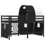 Cama alta niños con túnel madera pino blanco negro 90x190 cm de , Camas y somieres - Ref: Foro24-3283859, Precio: 216,87 €, D...