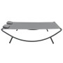 Tumbona de jardín tela gris antracita de vidaXL, Camas para exteriores - Ref: Foro24-48076, Precio: 95,71 €, Descuento: %
