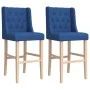 High stools 2 pcs solid rubber wood and fabric by , Kitchen stools - Ref: Foro24-4006225, Price: 96,20 €, Discount: %
