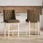 High stools 2 pcs solid rubber wood and fabric by , Kitchen stools - Ref: Foro24-4006227, Price: 112,64 €, Discount: %