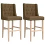 High stools 2 pcs solid rubber wood and fabric by , Kitchen stools - Ref: Foro24-4006227, Price: 112,64 €, Discount: %
