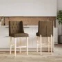 High stools 2 pcs solid rubber wood and fabric by , Kitchen stools - Ref: Foro24-4006227, Price: 112,64 €, Discount: %