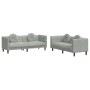 Sofa set with cushions 2 pieces light gray velvet by , Sofas - Ref: Foro24-3209257, Price: 446,16 €, Discount: %
