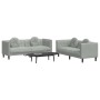 Sofa set with cushions 2 pieces light gray velvet by , Sofas - Ref: Foro24-3209257, Price: 446,16 €, Discount: %