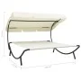 Gartenliege mit grauer Markise von vidaXL, Liegen - Ref: Foro24-48071, Preis: 96,68 €, Rabatt: %