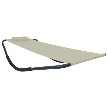 Tumbona de acero color crema 200x90 cm de vidaXL, Camas para exteriores - Ref: Foro24-48083, Precio: 74,75 €, Descuento: %