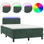 Box spring bed with mattress and LED dark green velvet 120x190cm by , Beds and slatted bases - Ref: Foro24-3270144, Price: 41...
