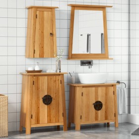 Conjunto de muebles de baño 4 piezas madera maciza de pino