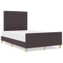 Estructura de cama con cabecera Marrón oscuro 160 x 200 cm tela