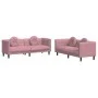 Pink velvet 2-piece sofa set with cushions by , Sofas - Ref: Foro24-3209260, Price: 544,04 €, Discount: %