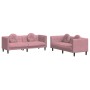 Zweiteilige Sofagarnitur aus rosafarbenem Samt mit Kissen von , Sofas - Ref: Foro24-3209260, Preis: 552,18 €, Rabatt: %
