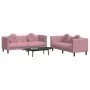 Zweiteilige Sofagarnitur aus rosafarbenem Samt mit Kissen von , Sofas - Ref: Foro24-3209260, Preis: 544,04 €, Rabatt: %