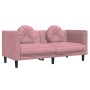 Zweiteilige Sofagarnitur aus rosafarbenem Samt mit Kissen von , Sofas - Ref: Foro24-3209260, Preis: 552,18 €, Rabatt: %