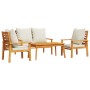 4-piece garden furniture set with solid acacia wood cushions by , Garden sets - Ref: Foro24-3211795, Price: 426,40 €, Discoun...