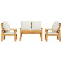 4-piece garden furniture set with solid acacia wood cushions by , Garden sets - Ref: Foro24-3211795, Price: 426,40 €, Discoun...