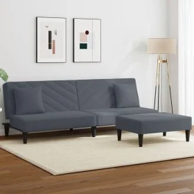 Zweiteilige Sofagarnitur aus dunkelgrauem Samt mit Kissen von , Sofas - Ref: Foro24-3216263, Preis: 292,59 €, Rabatt: %