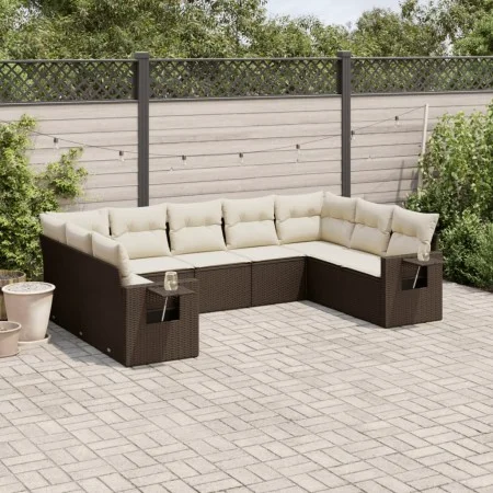 9-piece garden sofa set and brown synthetic rattan cushions by , Garden sets - Ref: Foro24-3220602, Price: 602,73 €, Discount: %