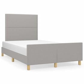 Bettgestell mit Kopfteil aus hellgrauem Stoff 120x190 cm von , Betten und Lattenroste - Ref: Foro24-3270506, Preis: 155,41 €,...