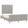 Bed frame with headboard light gray fabric 120x190 cm by , Beds and slatted bases - Ref: Foro24-3270506, Price: 161,03 €, Dis...