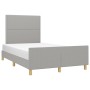 Estructura de cama con cabecero tela gris claro 120x190 cm de , Camas y somieres - Ref: Foro24-3270506, Precio: 154,48 €, Des...