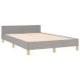 Bed frame with headboard light gray fabric 120x190 cm by , Beds and slatted bases - Ref: Foro24-3270506, Price: 161,03 €, Dis...