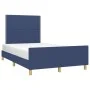 Bed frame with blue fabric headboard 120x190 cm by , Beds and slatted bases - Ref: Foro24-3270512, Price: 159,90 €, Discount: %