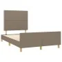 Bed frame with headboard taupe gray fabric 120x190 cm by , Beds and slatted bases - Ref: Foro24-3270510, Price: 139,46 €, Dis...