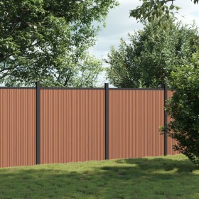 Panel de valla WPC marrón 353x186 cm