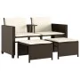 2 seater garden sofa with brown PE rattan table and stools by , Garden sets - Ref: Foro24-368417, Price: 220,26 €, Discount: %