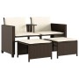 2-Sitzer-Gartensofa mit braunem PE-Rattantisch und Hockern von , Gartensets - Ref: Foro24-368417, Preis: 224,55 €, Rabatt: %
