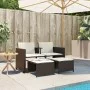 2 seater garden sofa with brown PE rattan table and stools by , Garden sets - Ref: Foro24-368417, Price: 220,26 €, Discount: %