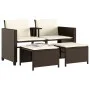 2 seater garden sofa with brown PE rattan table and stools by , Garden sets - Ref: Foro24-368417, Price: 220,26 €, Discount: %