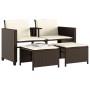 2-Sitzer-Gartensofa mit braunem PE-Rattantisch und Hockern von , Gartensets - Ref: Foro24-368417, Preis: 224,55 €, Rabatt: %