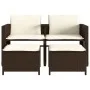 2 seater garden sofa with brown PE rattan table and stools by , Garden sets - Ref: Foro24-368417, Price: 220,26 €, Discount: %