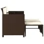 2 seater garden sofa with brown PE rattan table and stools by , Garden sets - Ref: Foro24-368417, Price: 220,26 €, Discount: %