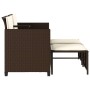 2-Sitzer-Gartensofa mit braunem PE-Rattantisch und Hockern von , Gartensets - Ref: Foro24-368417, Preis: 224,55 €, Rabatt: %