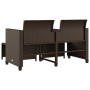 2-Sitzer-Gartensofa mit braunem PE-Rattantisch und Hockern von , Gartensets - Ref: Foro24-368417, Preis: 224,55 €, Rabatt: %