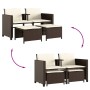 2 seater garden sofa with brown PE rattan table and stools by , Garden sets - Ref: Foro24-368417, Price: 163,27 €, Discount: %